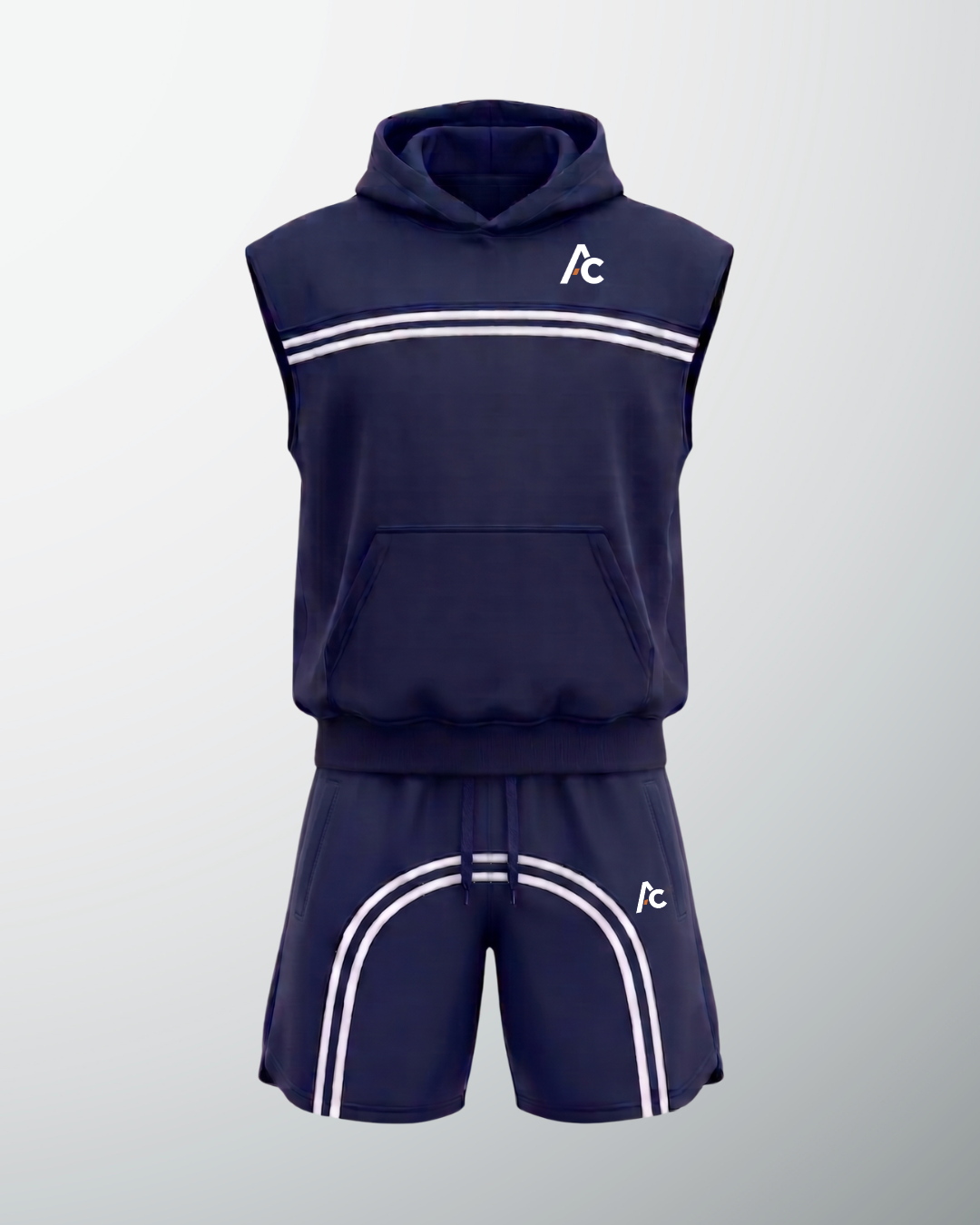 Cut Off Signature Shorts Set - Blue