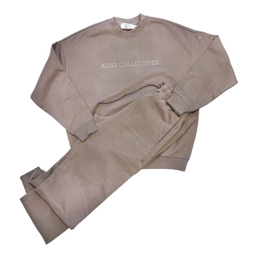 Mocha crew neck sweatsuit
