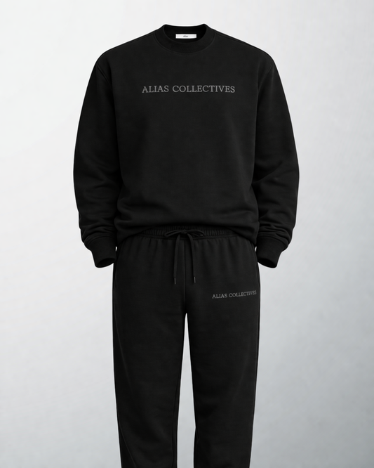 Crew Neck Sweatsuit (Black)