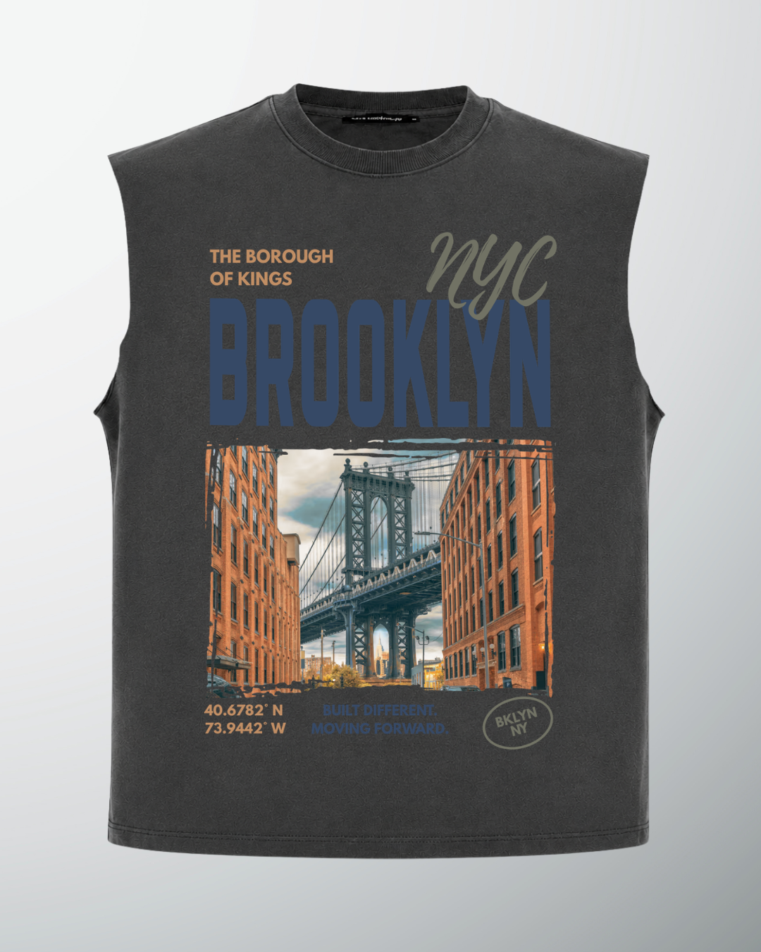 BROOKLYN Graphic Tank Top - Gray