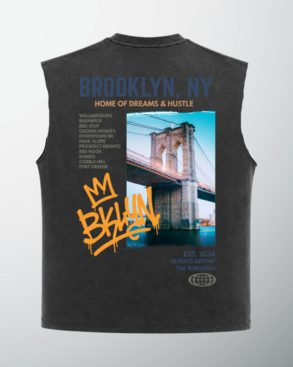 BROOKLYN Graphic Tank Top - Gray