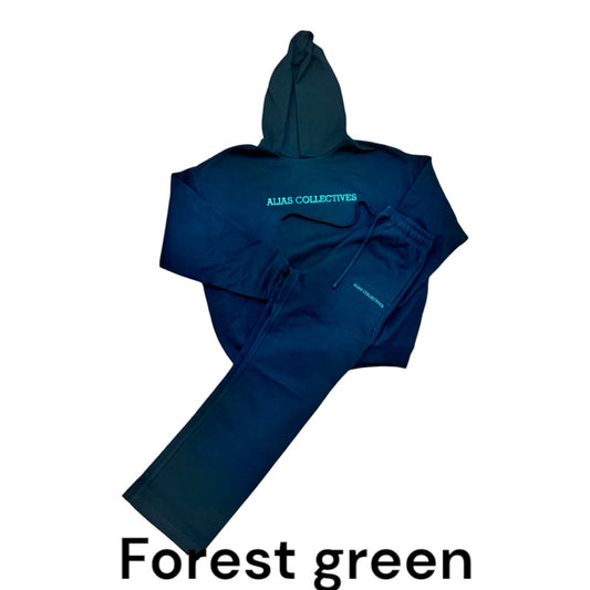 Green wide leg sweatsuit