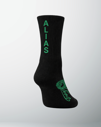 Alias Collectives Signature Socks (Black / Green)