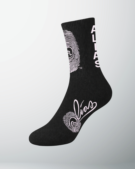 Alias Collectives Signature Socks (Black / Pink)