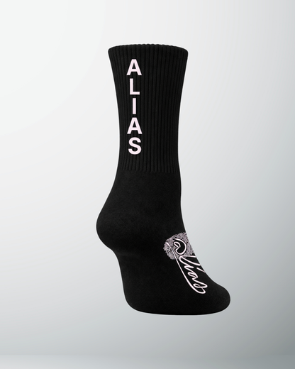 Alias Collectives Signature Socks (Black / Pink)
