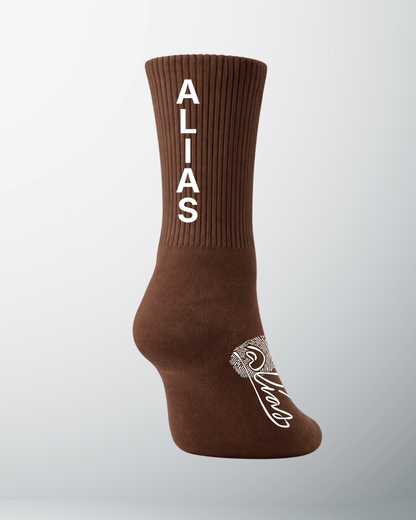 Alias Collectives Signature Socks (Brown / White)