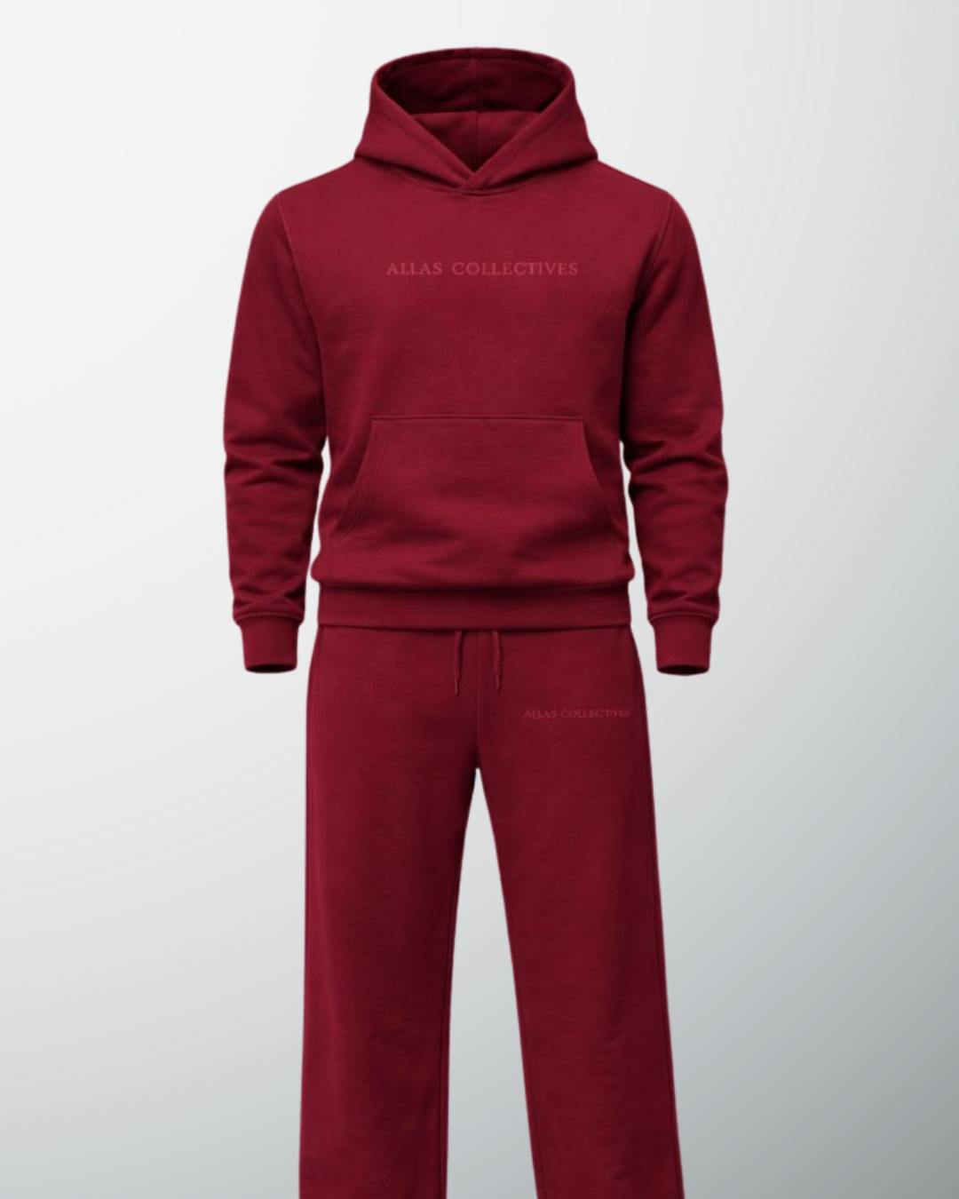 Wide Leg Sweatsuit (Burgundy)