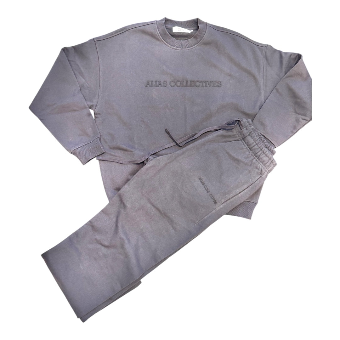 Gray crew neck sweatsuit