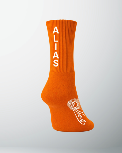 Alias Collectives Signature Socks (Brown / White) (Copy)