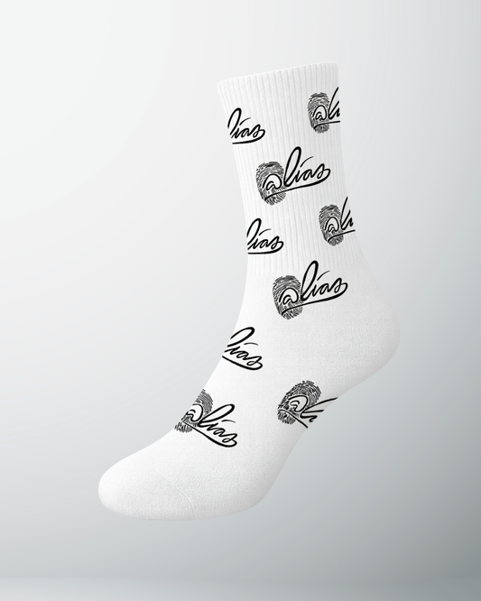 Alias Collectives Print Socks (White / Black)