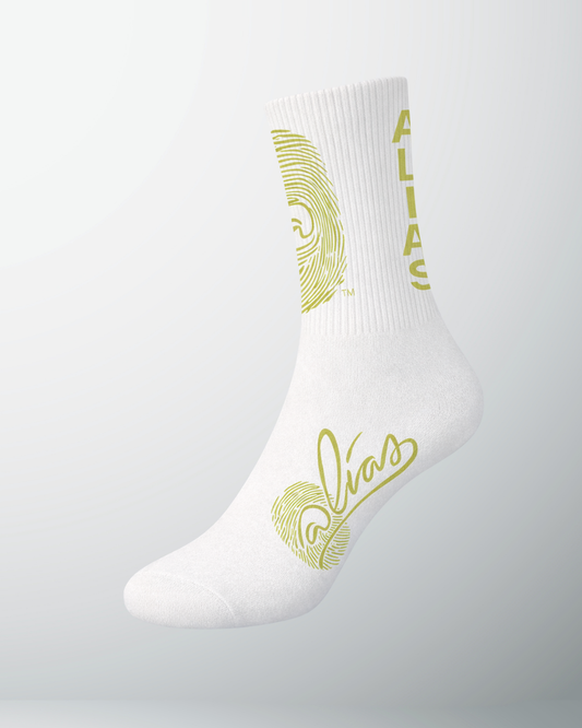 Alias Collectives Signature Socks (White / Lime)